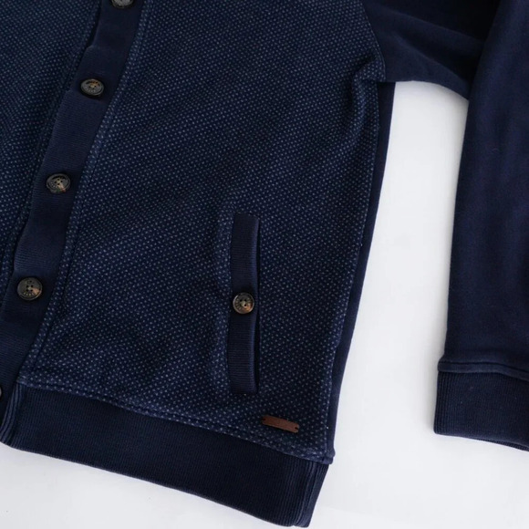 Ted Baker London Navy Cotton Blend Button Up Cardigan Sweater Size 5 - Picture 6 of 10